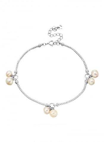 925 Sterling Silver Pearl Filigree Bracelet