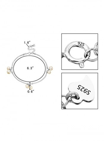 925 Sterling Silver Pearl Filigree Bracelet