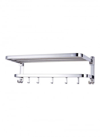 Stainless Steel Bathroom Towel Bar Silver 50x17.3x13.0centimeter