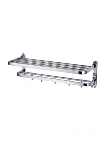 Stainless Steel Bathroom Towel Bar Silver 50x17.3x13.0centimeter