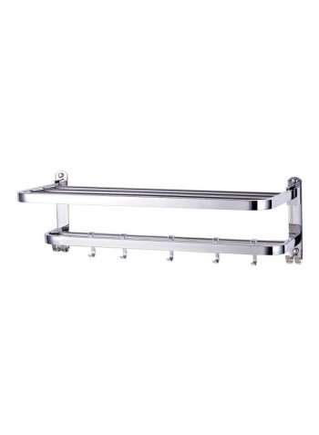 Stainless Steel Bathroom Towel Bar Silver 50x17.3x13.0centimeter