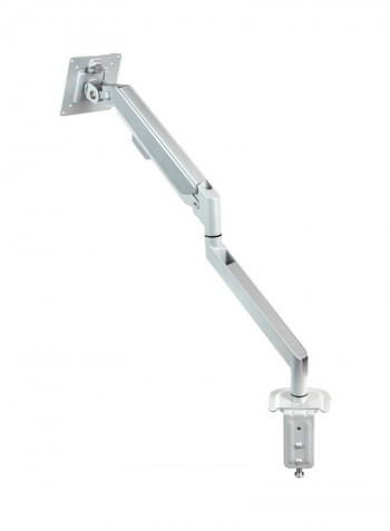 Desk Mount Height Adjustable With Clamp Grommet Mounting Base فضي