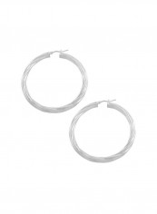 925 Sterling Silver Round Twisted Hoop Earrings