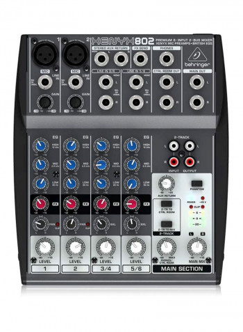 Premium 8-Input 2-Bus Mixer 802 Grey/Red/Blue