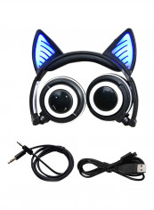 Cat Style Foldable Bluetooth Wireless Over-Ear Headphones Black/Blue reviews Cat Style Foldable Bluetooth Wireless Over-Ear Headphones Black/Blue