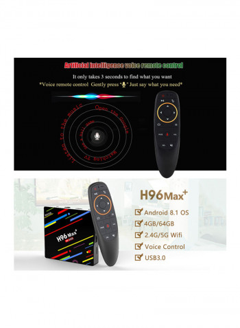 H96 Max Plus 4K TV Box - EU Plug UIFU0010 Black/Red/Blue