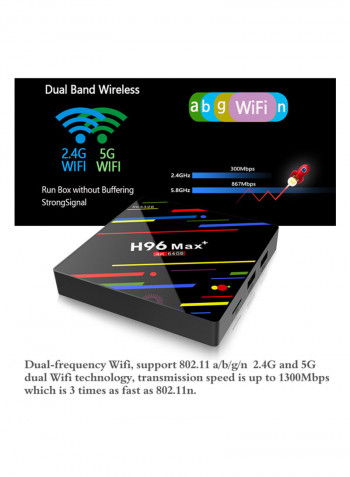 H96 Max Plus 4K TV Box - EU Plug UIFU0010 Black/Red/Blue