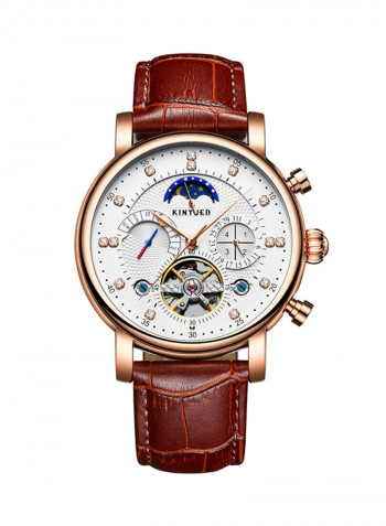 Men's Water Resistant Leather Analog Watch J025 1