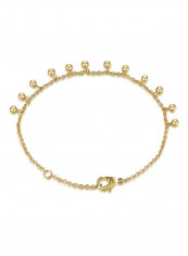 Gold Filled Bead Ball Minimalism Thin Chain Bracelet