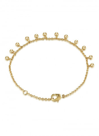 Gold Filled Bead Ball Minimalism Thin Chain Bracelet