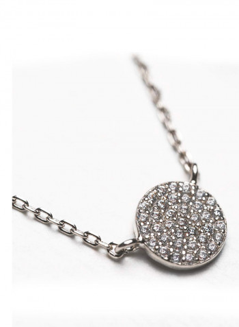Petite Cz Disk Pendant Necklace