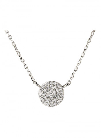 Petite Cz Disk Pendant Necklace
