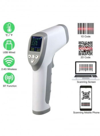 3-In-1 Handheld Barcode Scanner White/Grey