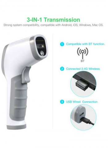 3-In-1 Handheld Barcode Scanner White/Grey
