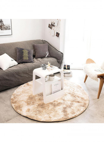 Soft Plush Pattern Living Room Floor Mat Beige 100centimeter
