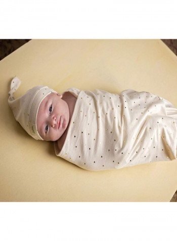 2-Piece Swaddle Blanket And Knot Hat Set