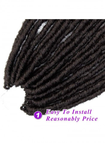 6-Piece Kanekalon Braided Hair Extension Black 18inch