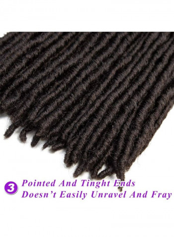 6-Piece Kanekalon Braided Hair Extension Black 18inch