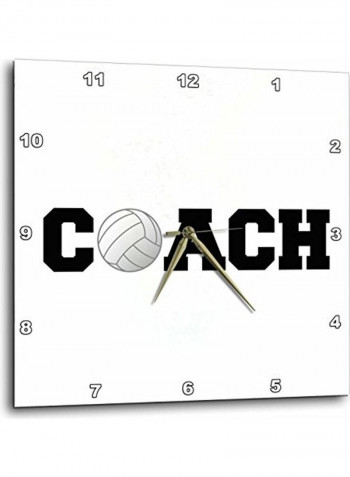 Coach Printed Analog Wall Clock White/Black 10x10x0.1inch