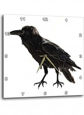 Raven Themed Wall Clock White/Black