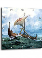 Viking Ship Printed Wall Clock Multicolour 10x10inch