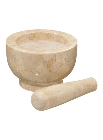 Champagne Marble Mortar And Pestle Beige
