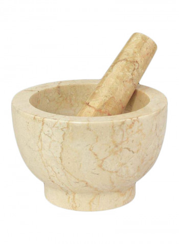 Champagne Marble Mortar And Pestle Beige