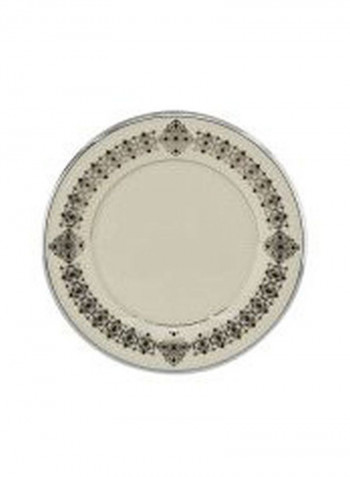 Solitaire Platinum Banded Accent Plate Beige/Black 9inch