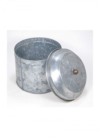 3-Piece Metal Lidded Tin Canister Set Silver