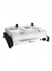 Stainless Steel Buffet Trays With Slotted Lids Silver 17x18.5x5inch