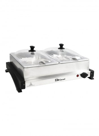 Stainless Steel Buffet Trays With Slotted Lids Silver 17x18.5x5inch