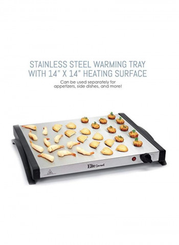 Stainless Steel Buffet Trays With Slotted Lids Silver 17x18.5x5inch