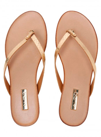Tricia Flat Sandals Gold/Brown
