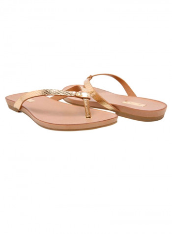 Tricia Flat Sandals Gold/Brown
