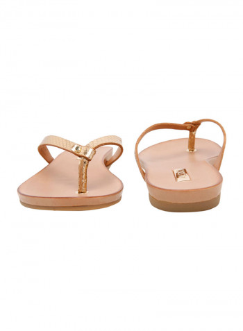 Tricia Flat Sandals Gold/Brown