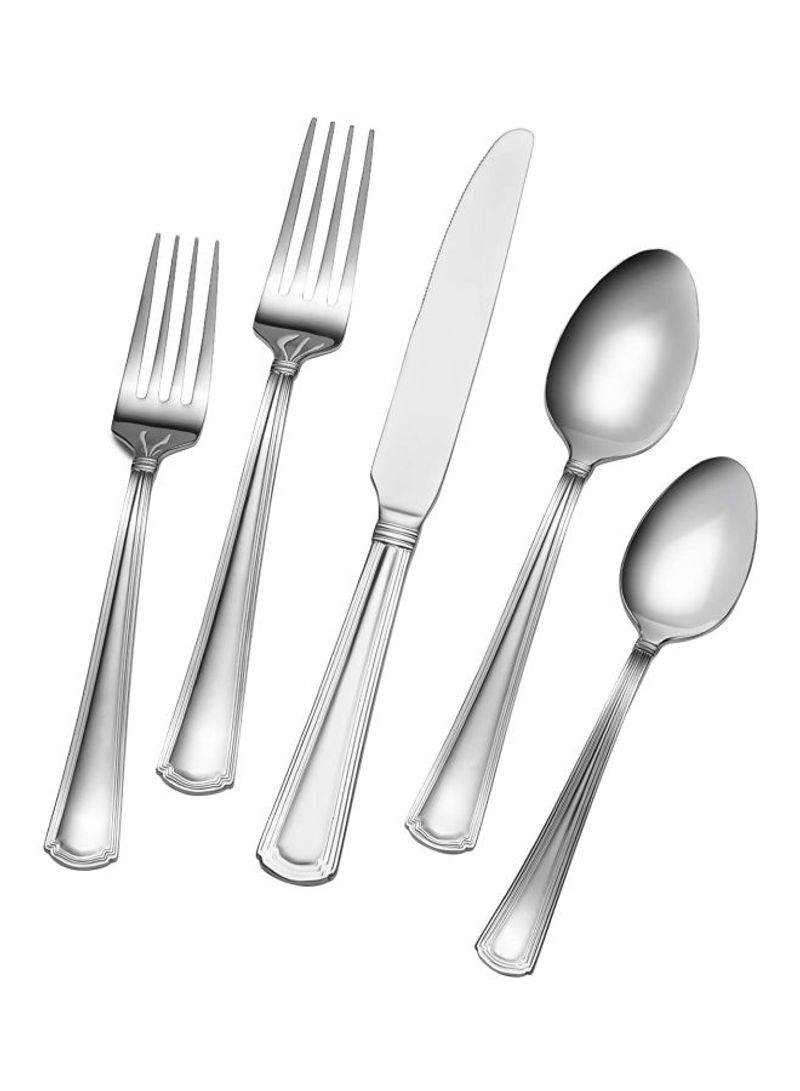 20-Piece Stainless Steel Cutlery Set Silver 6.8x3.5x10.2inch