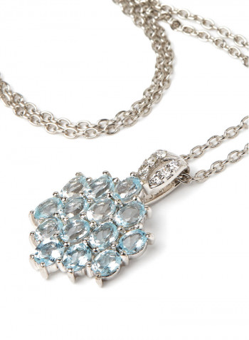 Stone Studded Silver Pendant