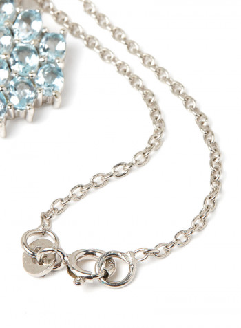 Stone Studded Silver Pendant
