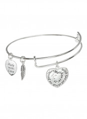 925 Sterling Silver Quote Engraved Charm Bracelet