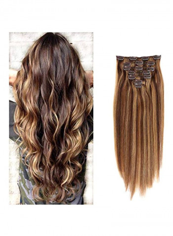 Clip In Straight Hair Extension 4/27 Piano Colour 18inch