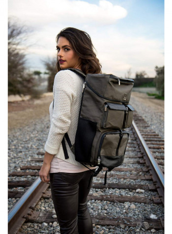 Shoulder Backpack For Laptop Green/Black