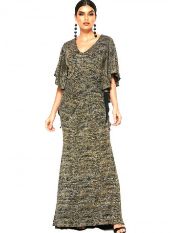 Kaftan Maxi Dress Green/Black