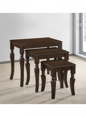 3-Piece Cooper Nesting Table Brown 130.5x100.5x135.4cm