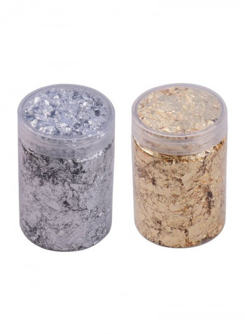 Pack Of 2 Imitation Foil Flakes Gold/Silver
