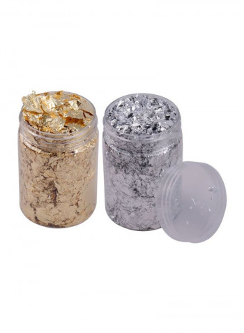 Pack Of 2 Imitation Foil Flakes Gold/Silver
