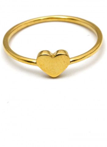 18 Karat Real Gold Plain Heart Ring