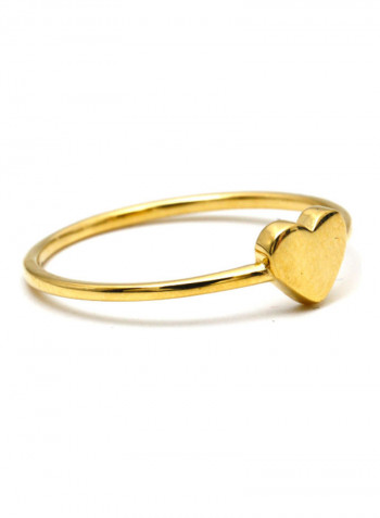 18 Karat Real Gold Plain Heart Ring