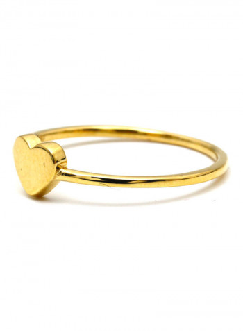18 Karat Real Gold Plain Heart Ring