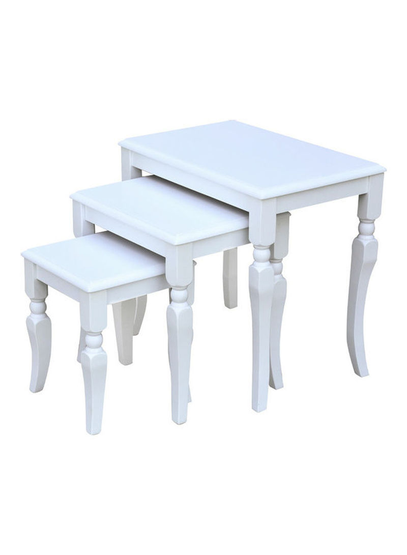 3-Piece Cooper Nesting Table White 130.5x100.5x135.4cm