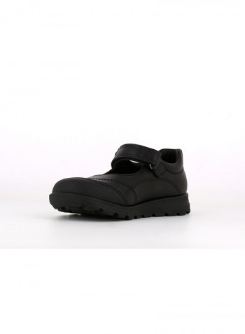 Leather Hook And Loop Shoes Black